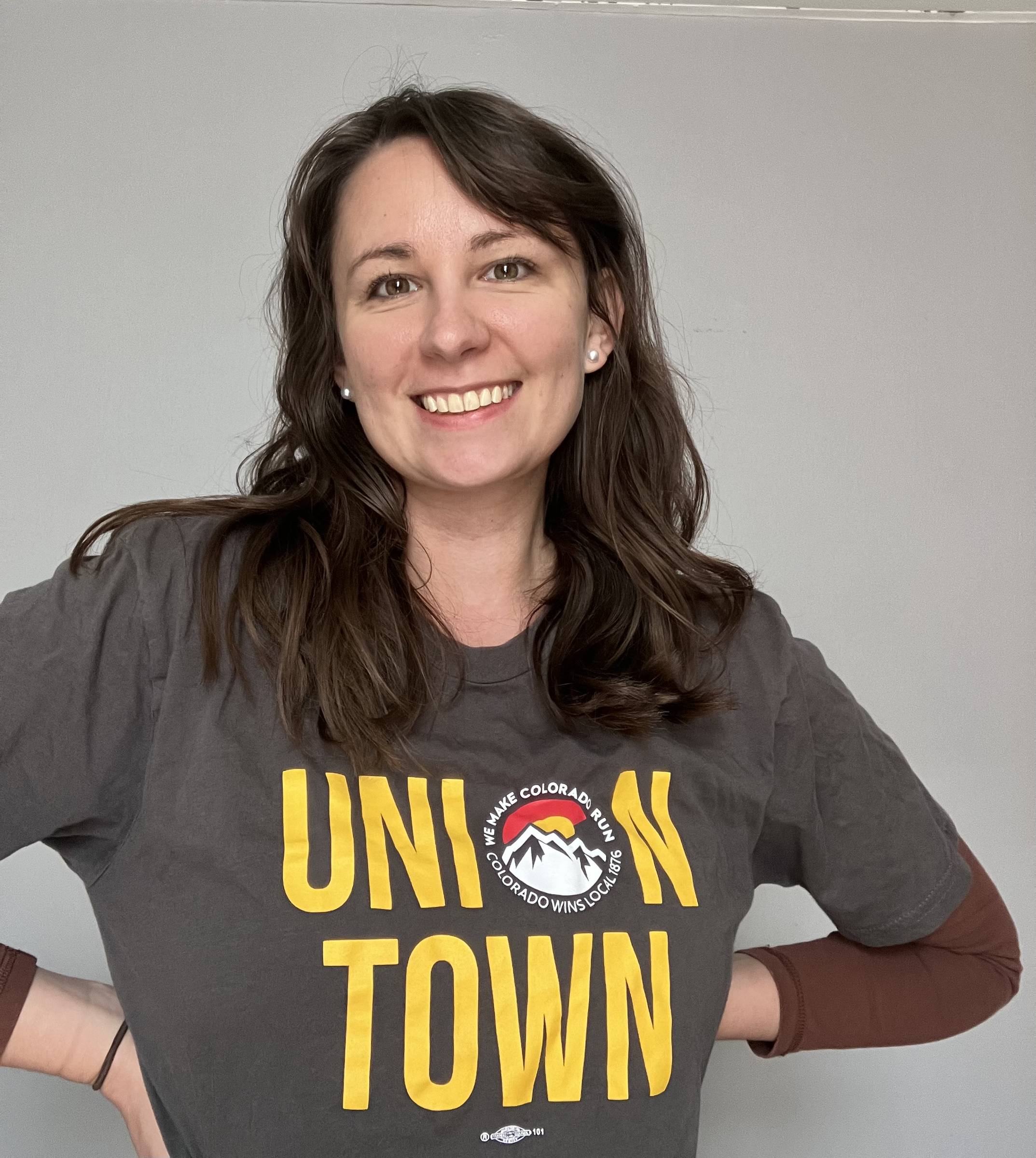 Julia in Union Town tshirt